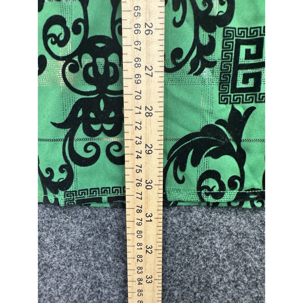 Pronti Collection by Phita Mens XL Green Black Flocked Button Up Shirt Nightlife - Picture 9 of 9